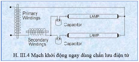 Mạch khởi động ngay dùng chấn lưu điện tử