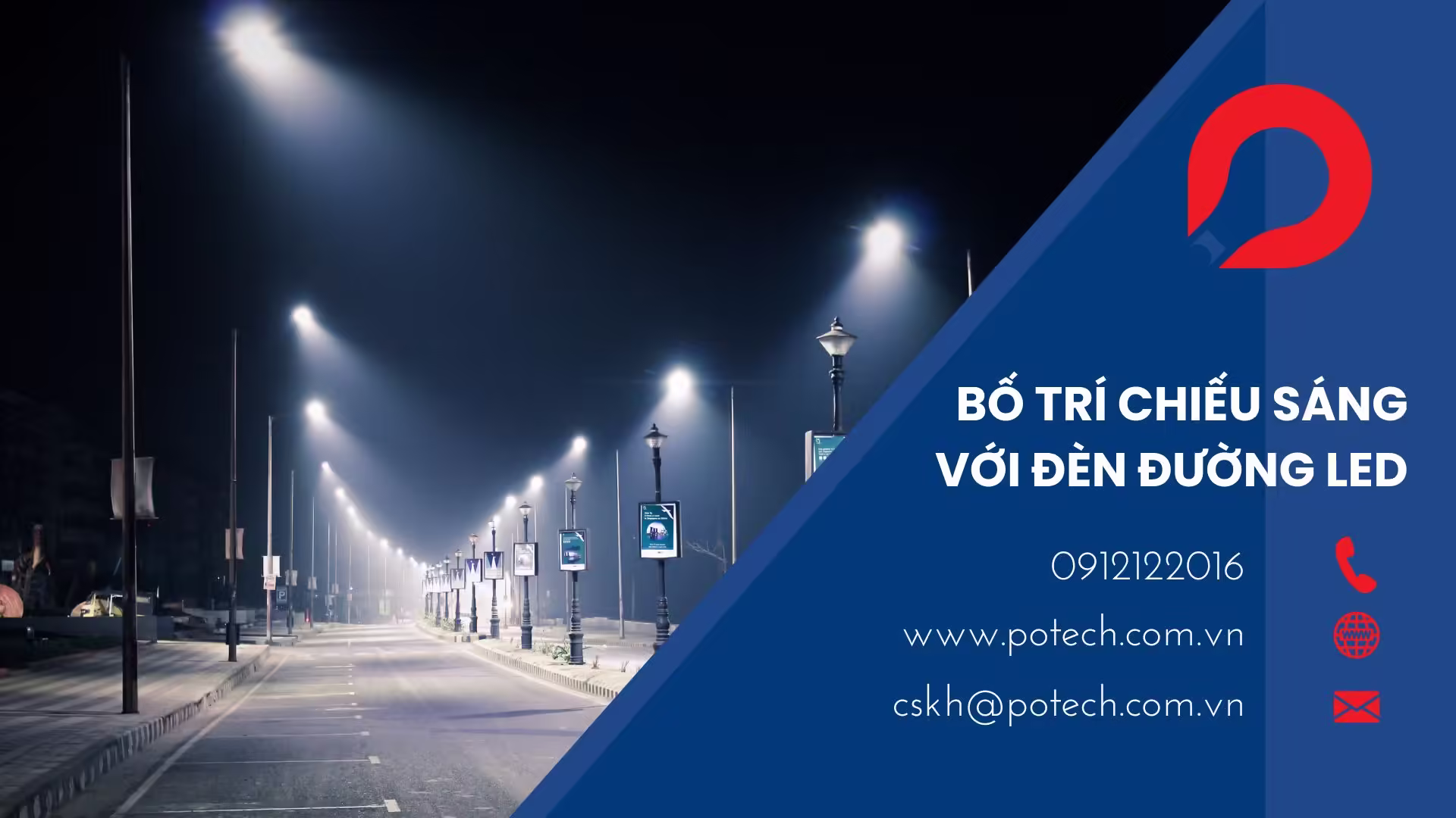 Bố trí chiếu sáng đèn đường LED