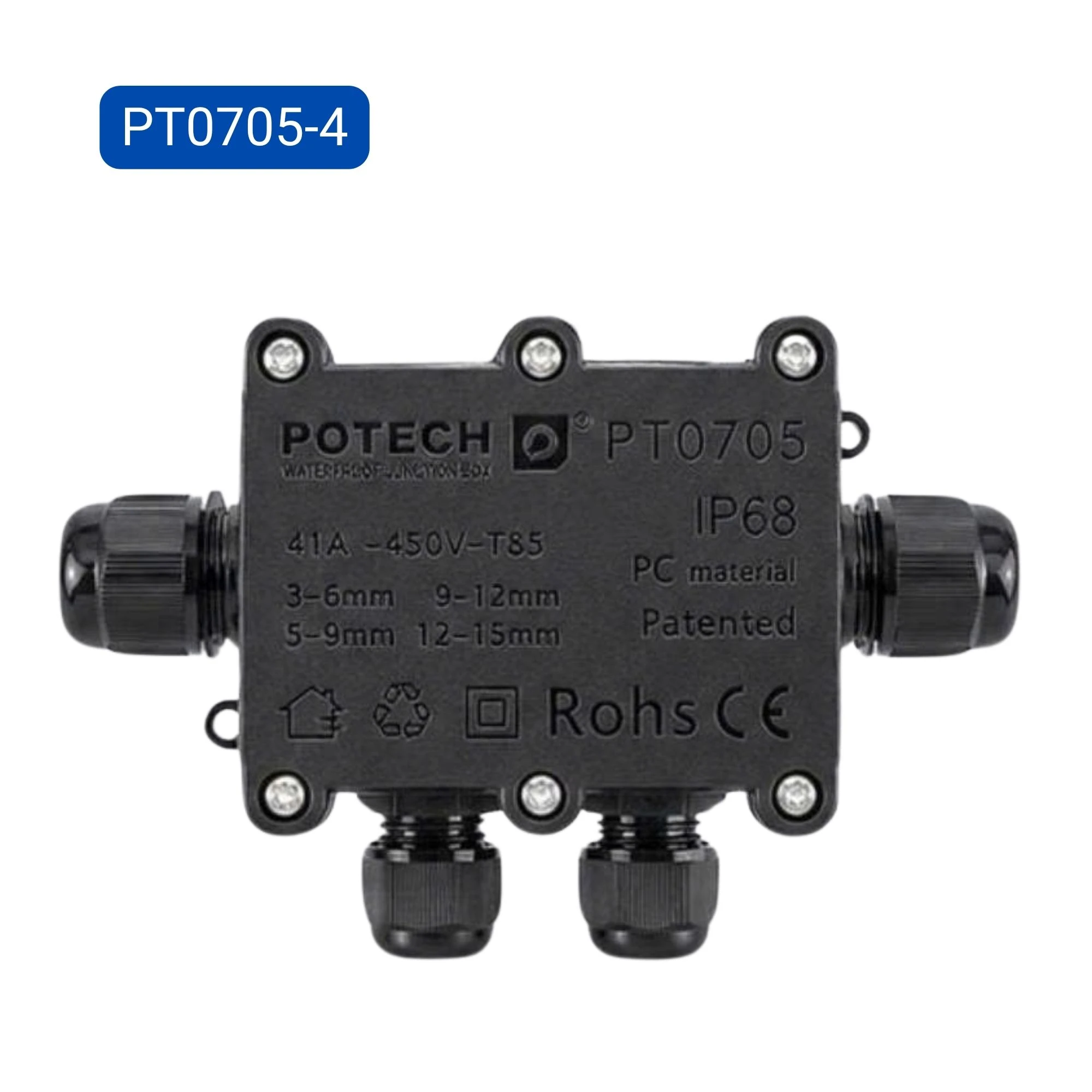 Hộp nối chống nước 4 ngả ngoài trời IP68 POTECH PT0705-4