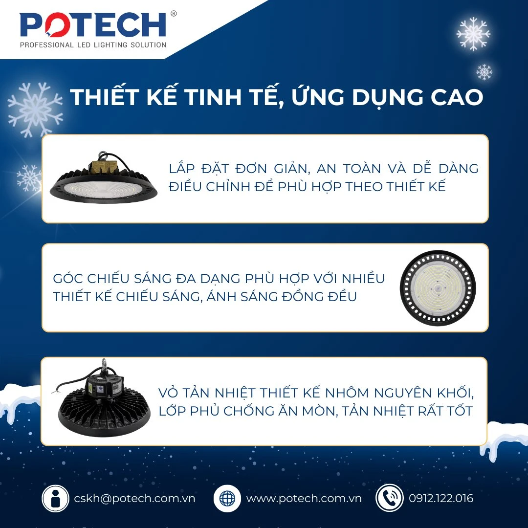 Ứng dụng đèn LED nhà xưởng Potech trong thực tế