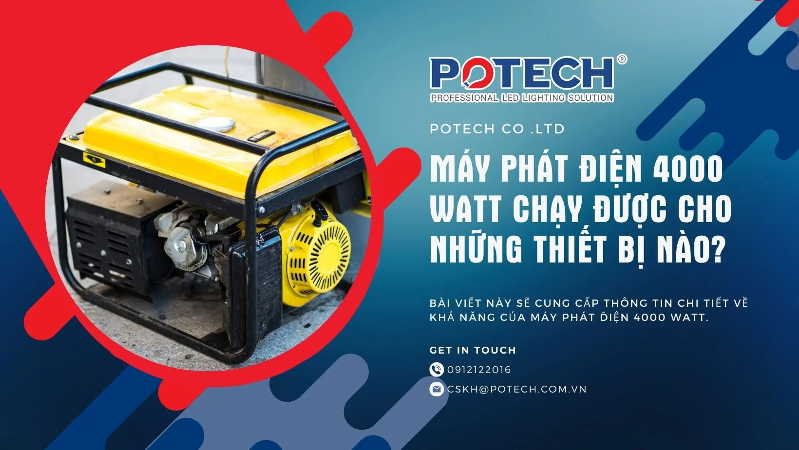 Máy phát điện 4000 Watt chạy được cho những thiết bị nào?