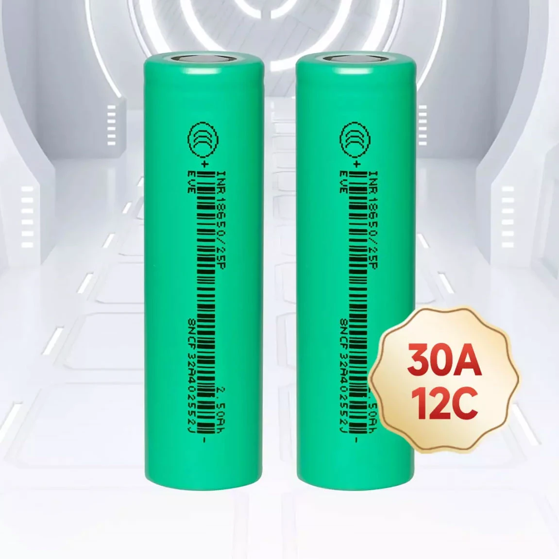 Pin Lithium EVE INR18650/25P - 3.6V 2500mAh, xả cao 30A