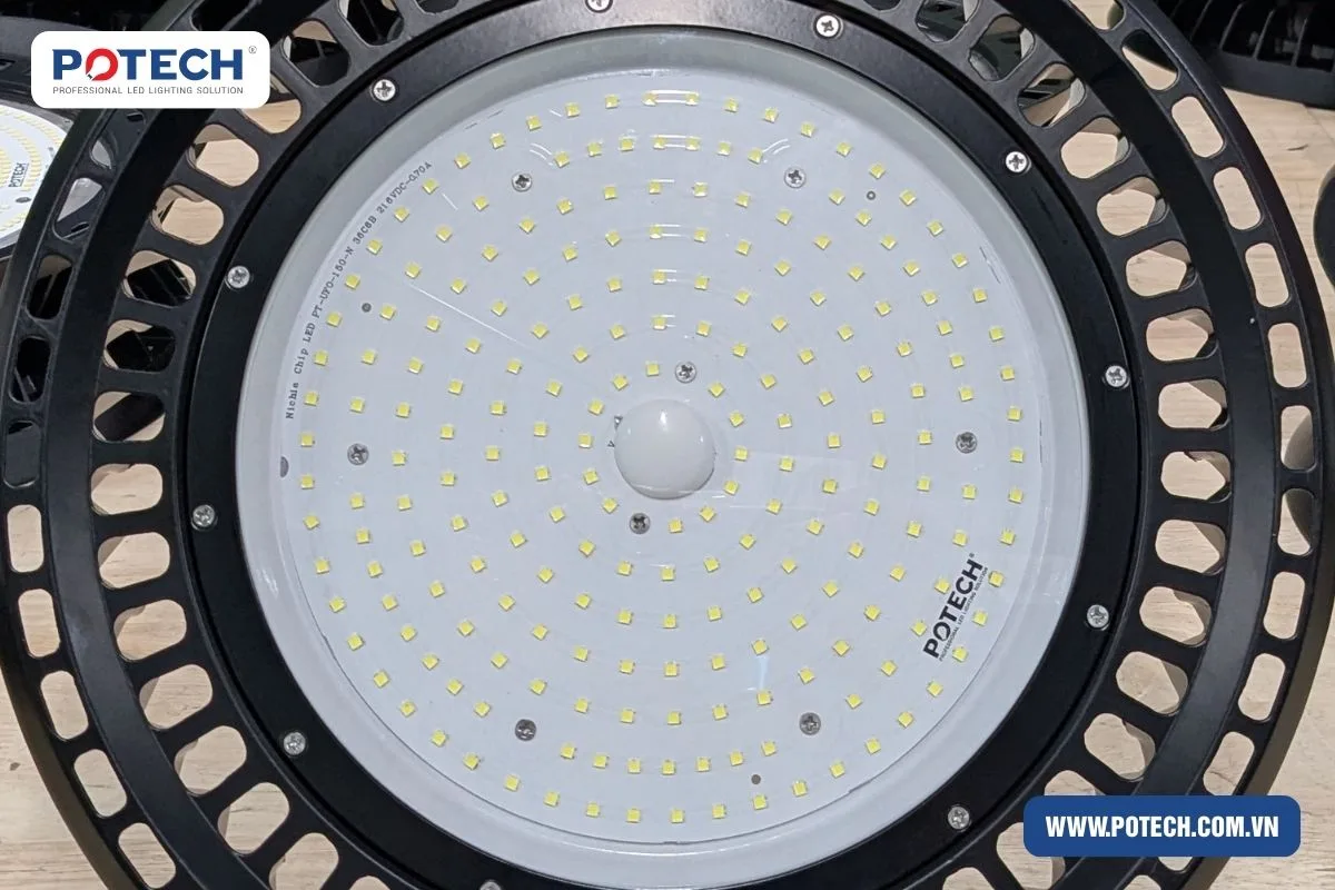 Đèn LED nhà xưởng POTECH sử dụng chip LED Nichia độ hoàn màu Ra