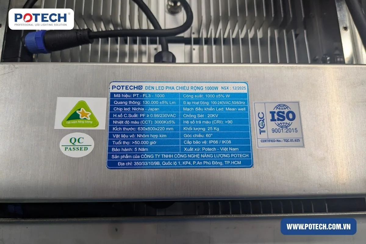 Thông số đèn pha LED PT-FL3-1000