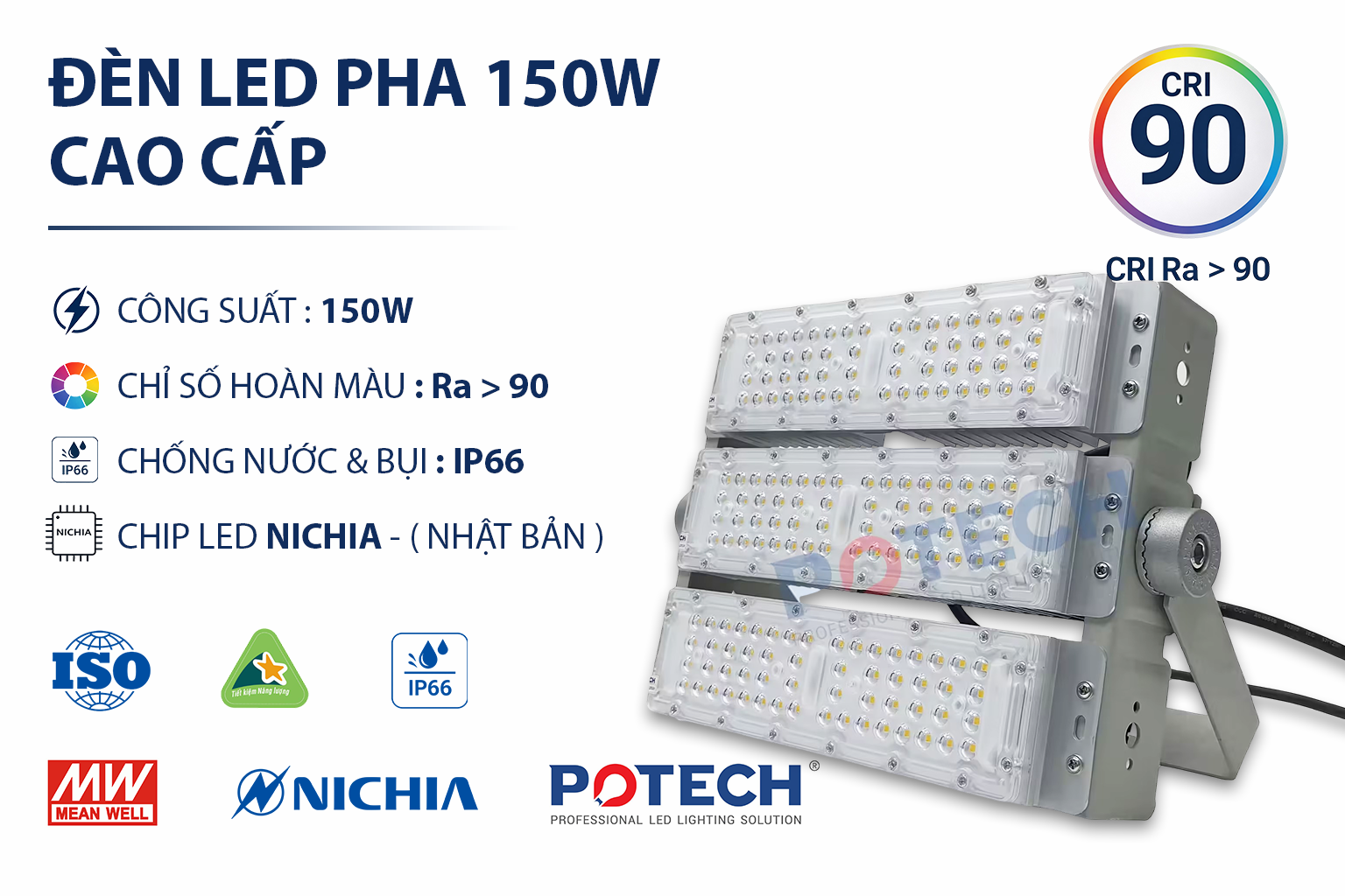 Đèn pha PT-FL3-150 - đèn pha 150W, đèn led ngoài trời