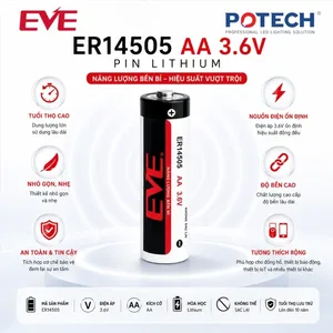 Pin lithium EVE ER14505 AA 3.6V 2700mAh Li-SOCl2 không sạc lại