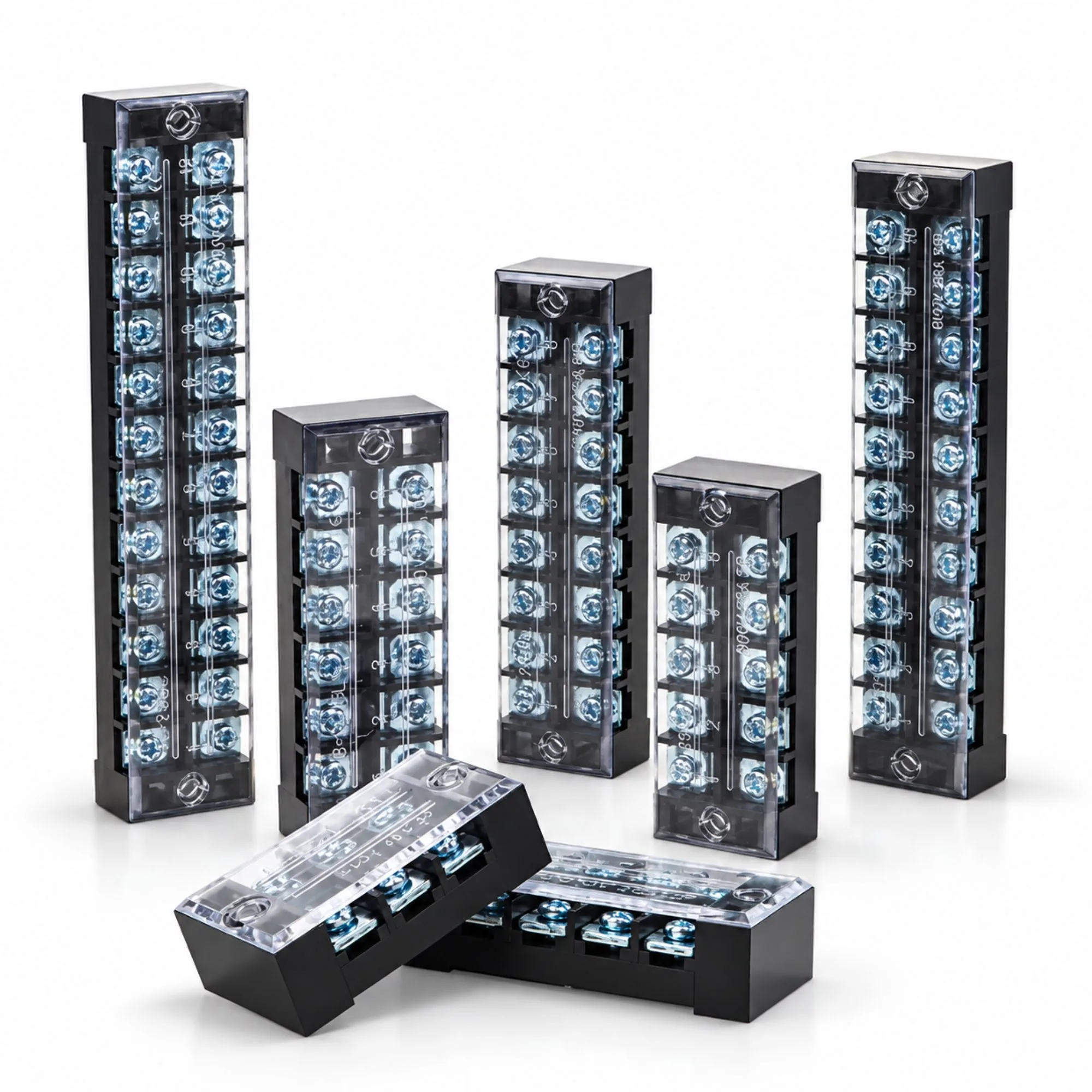 Cầu đấu khối TB 15A, 25A, 45A, 60A – 600V, có nắp bảo vệ