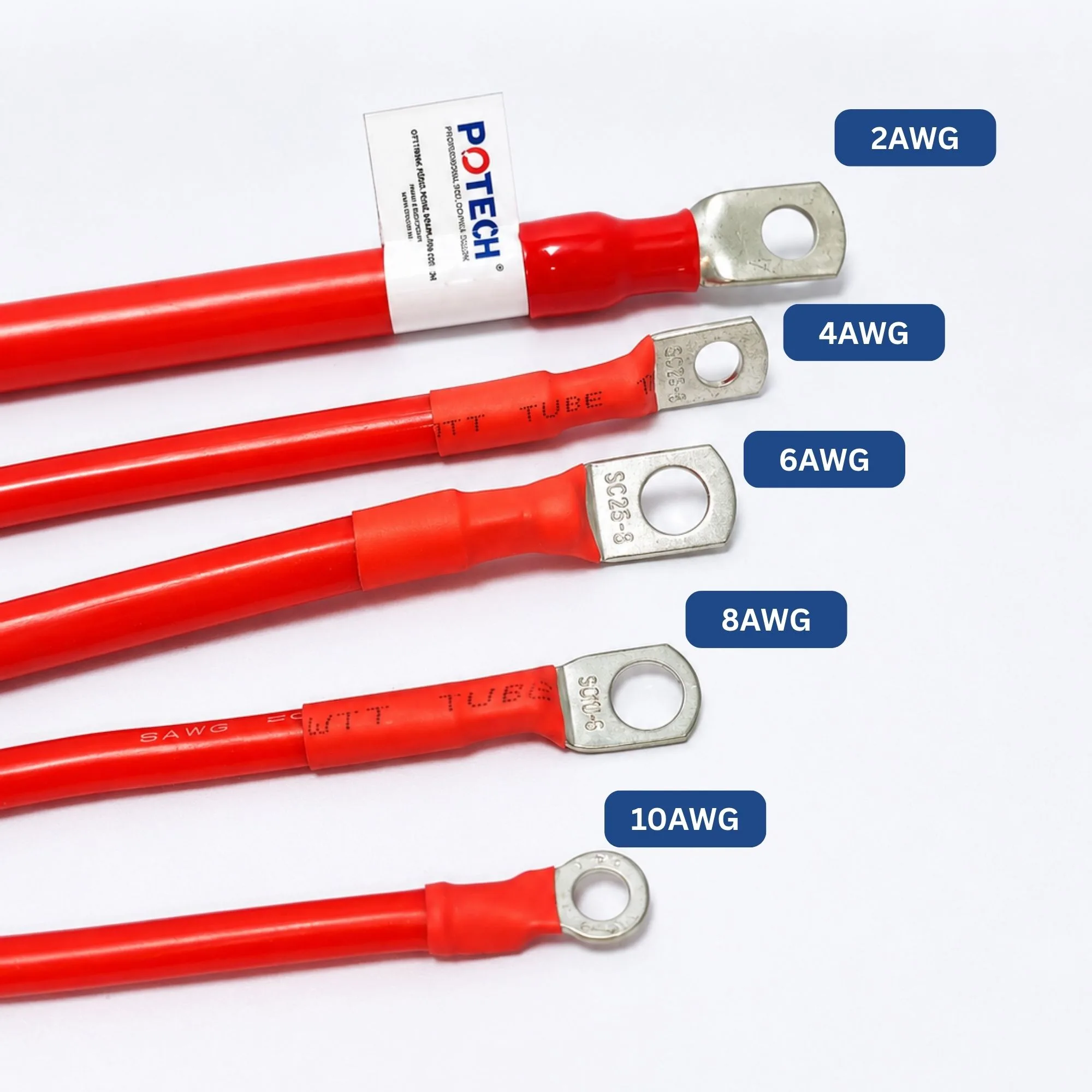 Ảnh so sánh các cỡ dây điện bấm cos