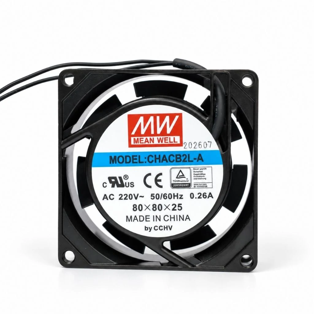 Quạt AC 220V MEAN WELL CHACB2L-A 80x80x25mm