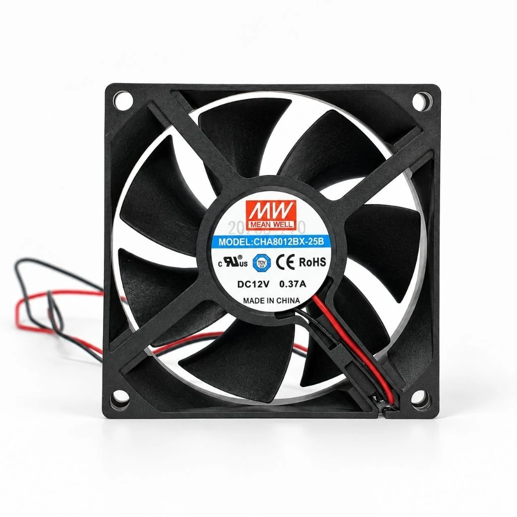 Quạt DC 12V MEAN WELL CHA8012BX-25B 80x80x25mm, 46,46 CFM
